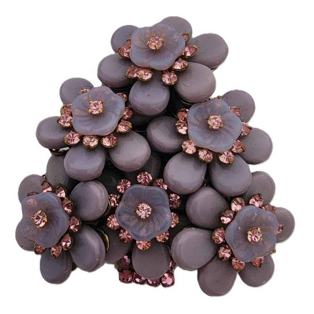 Stanley Hagler N.Y.C. Purple and Pink Flower Tree Brooch vintage